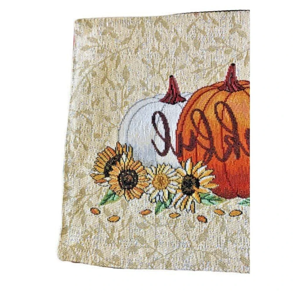 Thanksgiving Placemats Tapestry Thankful Sunflowers Fall Harvest 13x18